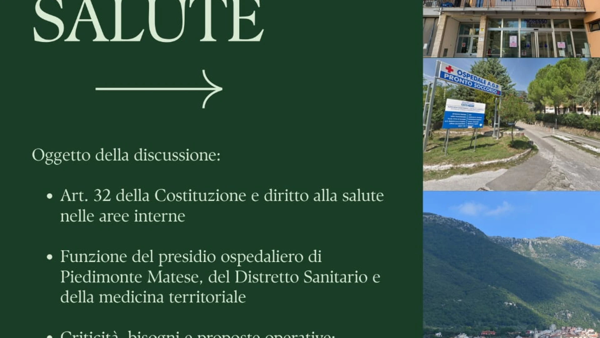 Il diritto alla salute nelle aree interne: assemblea pubblica a Capriati a Volturno.